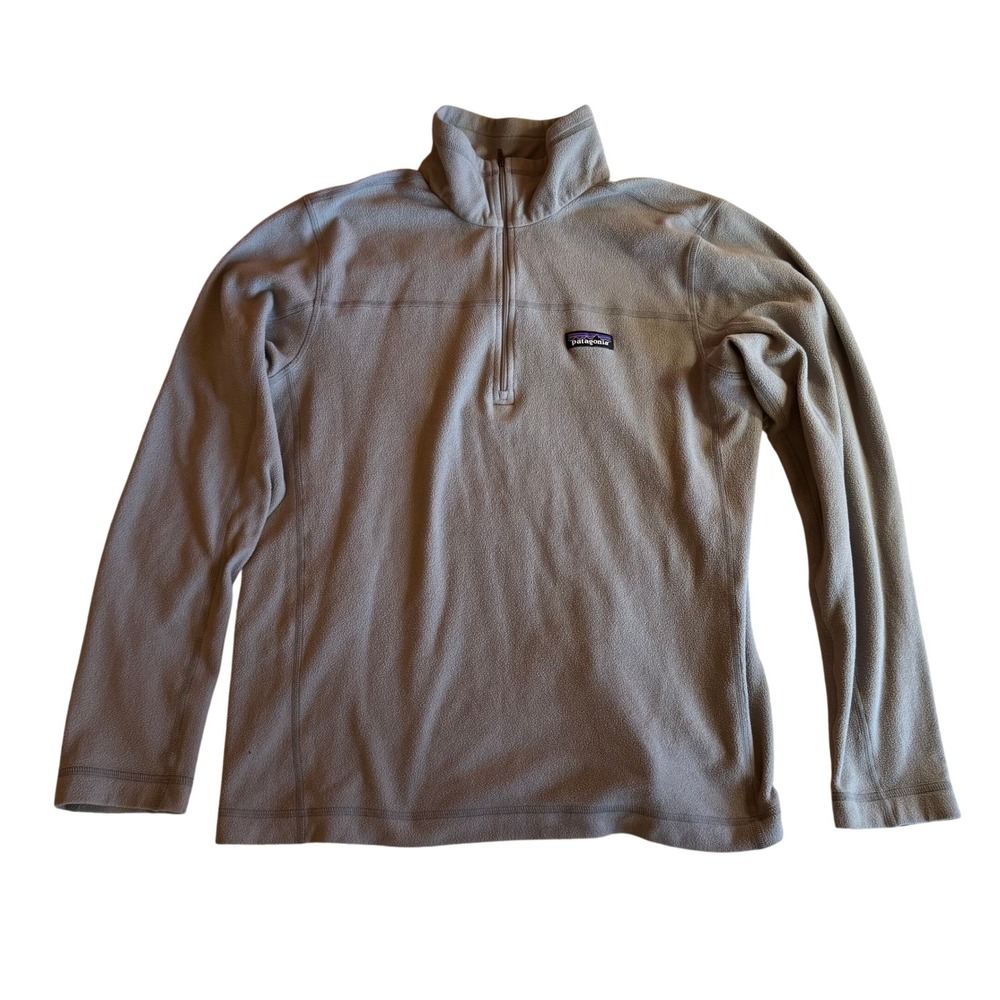 Men's Patagonia 1/4 Zip Fleece Top Midweight Base Layer Gray Pumice Size S‎